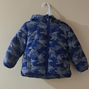 Children's Swiss Tech Blue Camo Puffer Jacket Size 18 months
